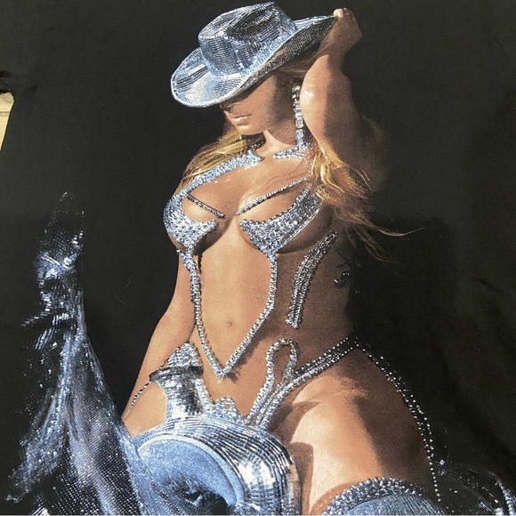 Beyonce Renaissance World Tour Merch Graphic T-Shirt Black Disco Cowboy - Picture 4 of 5